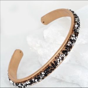 Black Druzy Cuff Bracelet